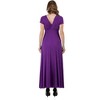 Womens V-Neck Empire Waist Cap Sleeve Maxi Dress - 24seven Comfort Apparel™ - 3 of 4