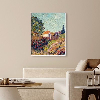 Vincent Van Gogh Landscape Canvas Print with White Frame, 36" x 45"