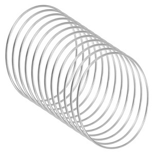 Unique Bargains Metal Electroplating Macrame Crafting Crafts Hoop 12 Pcs - 1 of 4