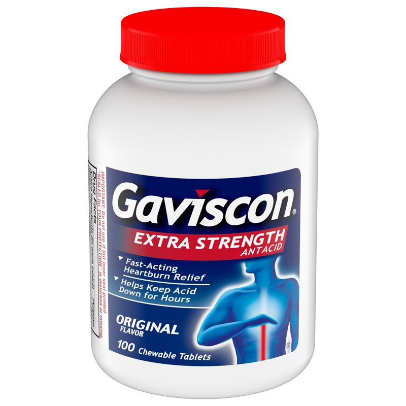 Gaviscon Extra Strength Antacid - Original (100 Tablets), 1 of 9