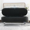 3.8ft Storage Ottoman Bench, Upholstered End of Bed Ottoman Bench with Storage and Seating, for Foot Rest in Bedroom, Livin - 3 of 4