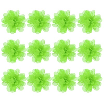Unique Bargains Mesh Fabric Full Chiffon Flowers for DIY 12 Pcs