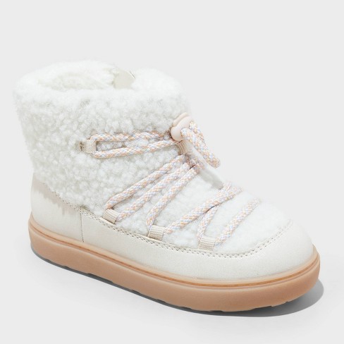 Toddler Jodi Zipper Shearling Style Boots Cat Jack Cream 5T