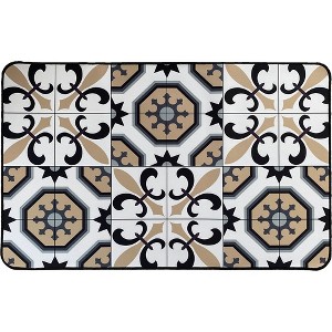 Evideco French Home Goods Carmen Printed Kitchen Floor Mats - Non-Slip, Easy Maintenance, Tile Design, Available in Two Sizes - 1 of 4