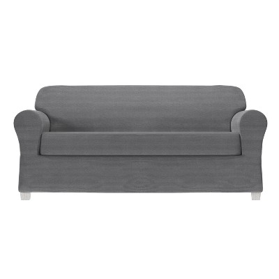 
2pc Chenille Stretch Sofa Slipcover - Zenna Home