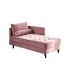 Velvet Chaise Lounge, Mid-Century Modern Design Chaise Sofa With Sturdy Metal Legs, Versatile Sleeper Sofa - 4 of 4