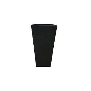 28" Kante Lightweight Concrete Modern Tapered Tall Square Outdoor Planter Black - Rosemead Home & Garden, Inc - 1 of 4