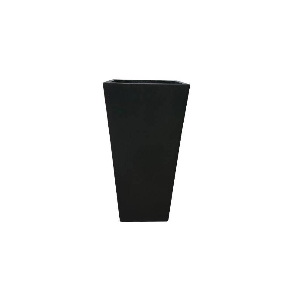 28" Kante Lightweight Concrete Modern Tapered Tall Square Outdoor Planter Black - Rosemead Home & Garden, Inc