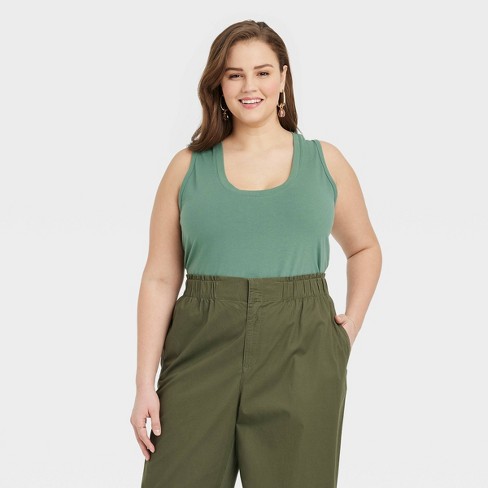 Women's Missy Fitted Seamless Tank Top (Khaki) at  Women's Clothing  store