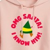 Women's - ELF - Christmas Family Set Omg Santa Cropped Graphic Hoodie - 2 of 3