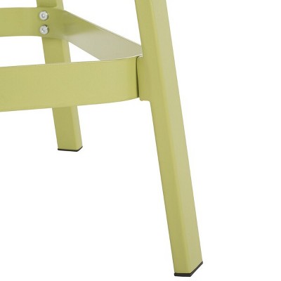 Palmyra Green and Natural Wood Metal Counter Stool