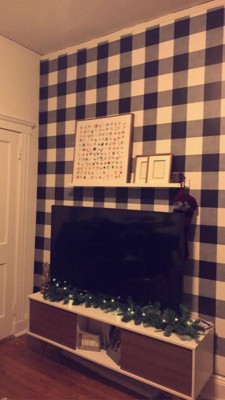 Buffalo Plaid Peel & Stick Wallpaper Black - Threshold™ : Target