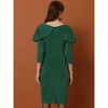 Allegra K Women's 3/4 Sleeve Midi High Waist Bow Tie Neck Invisible Zipper Solid Evening Gowns Dress - 4 of 4