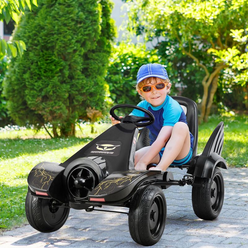Go Kart Pedal Powered Kids Ride on Car 4 Wheel Racer Toy w/ Clutch & Hand Brake, 2 of 11