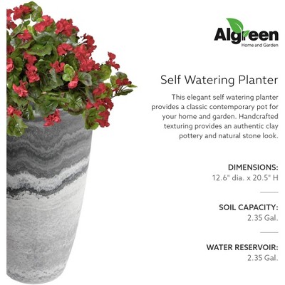 Acerra 12" x 20" Gray and White Stone Composite Patio Planter