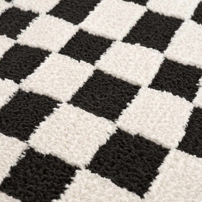 Hauteloom Lajos Black & White Checkered Area Rug