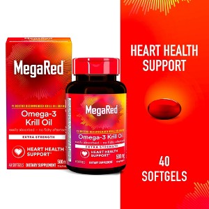 Schiff MegaRed Extra Strength Omega-3 Krill Oil 500 mg Supplement, 40 Ct - 1 of 4