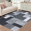 Washable Modern Plaid Rug Non Slip Low Pile Rug Soft Geometric Throw Floor Cover Foldable Indoor Carpet for Living Room Bedroom Playroom Nursery - 4 of 4
