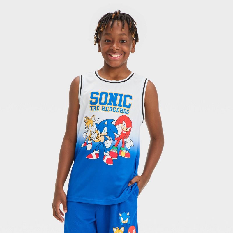 Boys&#39; Sonic the Hedgehog Basketball Jersey - Royal Blue/White, 1 of 4