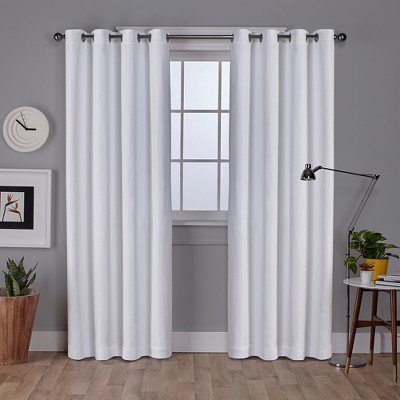 Vesta Heavy Textured Linen Woven Room Darkening Grommet Top Window Curtain Panel Pair Exclusive Home