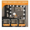 Makeup Vanity Desk Set 11 Bulbs And Mirror 4 Drawers and Built-in Shelves With Power Outlet 3 Adjustable Light Modes for Bedroom Black - 2 of 4