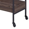 VYNXARIA Serving Cart with 2 Shelves for Playroom, Nursery & Bedroom,Walnut / Black - 3 of 4