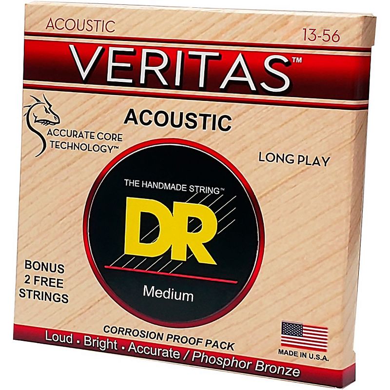 DR Strings Veritas - Perfect Pitch with Dragon Core Technology Light Acoustic Strings (13-56), 4 of 6