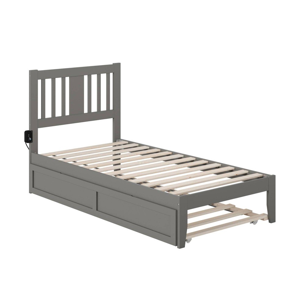 Photos - Bed Frame AFI Twin Tahoe Bed USB Turbo Charger with Trundle Gray  