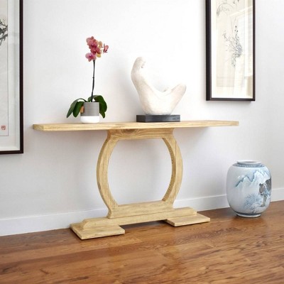 Barnwood Sandblast Pine Wood Rectangular Console Table