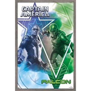 Trends International Marvel Captain America: Brave New World - Cap and Falcon Framed Wall Poster Prints - 1 of 4