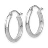 Black Bow Jewelry 2.75mm x 18mm Polished 14k White Gold Domed Round Hoop Earrings - 2 of 4