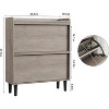 2-Drawer Wooden Shoe Cabinet with Adjustable Shelf, Freestanding Flip Drawer Organizer, Hidden Shoe Storage for Entryway, Hallway & Living Room - 3 of 4