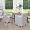 KINWELL 25" Performance Fabric Upholstered Rolling Dining Armchair, Set of 2 - 3 of 4