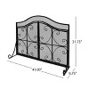 VYNXARIA Modern 3-Panel Iron Fire Screen With Door, Black Copper Finish - 4 of 4