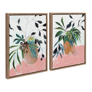 Kate and Laurel Sylvie Wild Foliage l and II Framed Canvas Art Set by Nikita Jariwala - 1 of 4