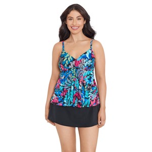 Trimshaper Women's Rylee Tankini Swimsuit Top - Garden Delight - 1 of 3