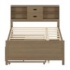 KTMBDW Full Size Captain Bed with Storage Bookcase Headboard, Captain bed with Trundle and Three Storage Drawers for Bedroom, Guest Room, Walnut - 4 of 4