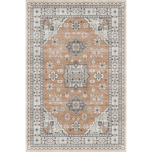 Area Rugs Washable Non-Slip Floral Vintage Print Pattern Carpet for Living Room - 1 of 1