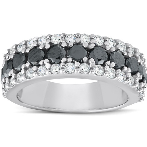 Pompeii3 1 5/8ct Black & White Diamond Womens Wedding Anniverary Ring ...