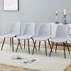 GlasFlength Accent Chairs Premium Blend Upholstery Ergonomic Curved Seating Comfortable Design Four Chairs For Living, Gray, 19.6"*18.5"*32.6" - 2 of 4