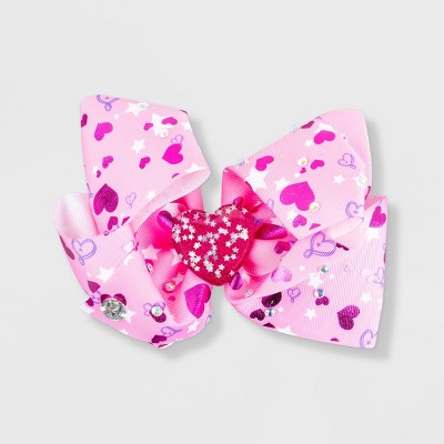 Girls' JoJo Siwa Valentine's Day Bow Hair Clip - Pink