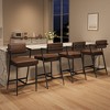 26.8" Counter-Height Metal Bar Stools Set of 2 with Cushioned Textured Seats, Armrests, Footrests - 4 of 4