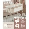 Bassinet Bedside Sleeper, Baby Sleeper with 4 Auto-Lock & Adjustable Height, Breathable Mesh & Mattress - 4 of 4