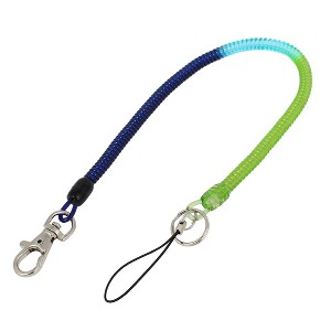 Unique Bargains Lobster Clasp Stretchy Coiled Strap Lanyard Tri-color for Phone Keyring - 1 of 4
