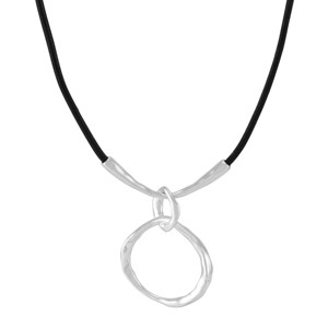 Silpada 'We Go Together' Sterling Silver Leather Pendant Necklace, 17" + 2" - 1 of 4