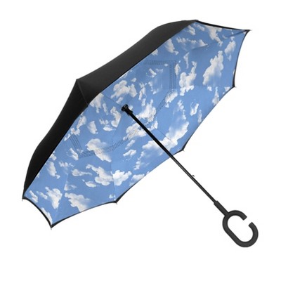 ShedRain UnbelievaBrella Reverse Opening Stick Umbrella - Black/White_4