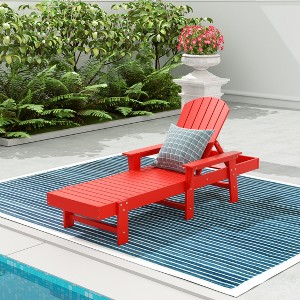 WestinTrends Dylan Adirondack Poly Reclining Chaise Lounge With Arms - 1 of 4