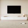 POVISON Modern White Matte TV Stand, Minimalist Large Entertainment Center for up to 100 Inch TV with 4 Drawers, 118" - 2 of 4