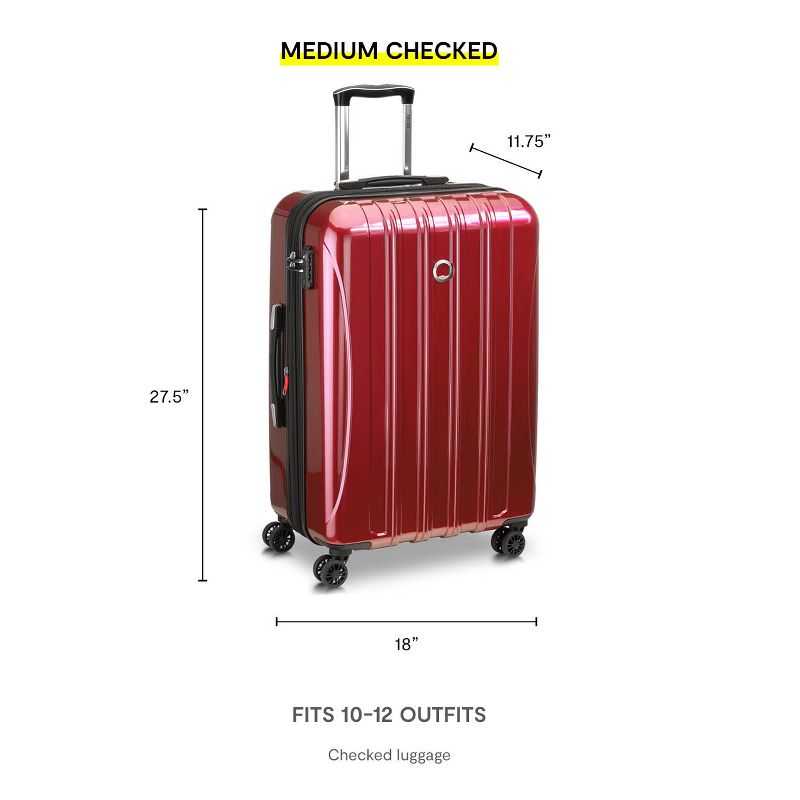 DELSEY Paris Aero Expandable Hardside Medium Checked Spinner Upright Suitcase - Red, 3 of 11
