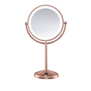 Conair LED Vanity Mirror with 1x and 10x Magnification Rose Gold - 1 of 4